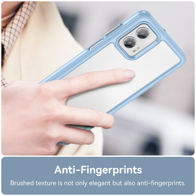 For Motorola Moto G73 Colorful Series Acrylic + TPU Phone Case(Blue)