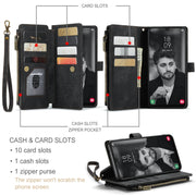 For Samsung Galaxy A34 5G CaseMe C30 Multifunctional Leather Phone Case(Black)
