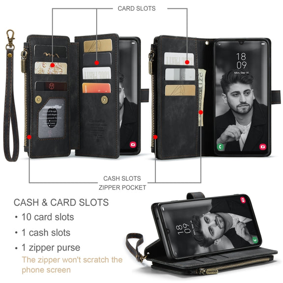For Samsung Galaxy A34 5G CaseMe C30 Multifunctional Leather Phone Case(Black)