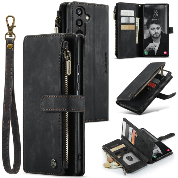 For Samsung Galaxy A34 5G CaseMe C30 Multifunctional Leather Phone Case(Black)