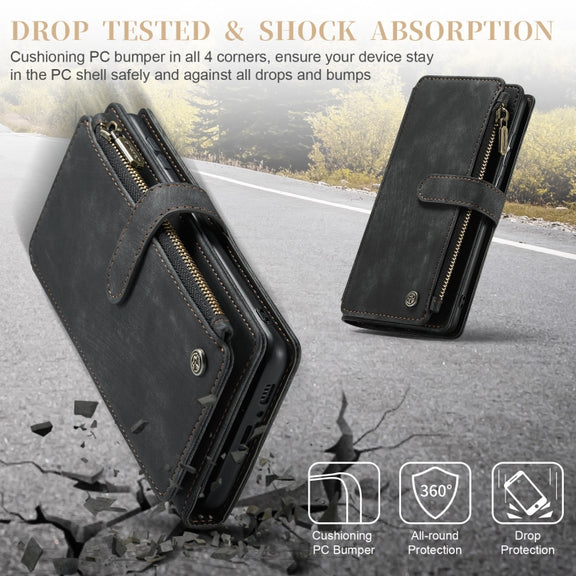 For Samsung Galaxy A34 5G CaseMe C30 Multifunctional Leather Phone Case(Black)