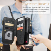 For Samsung Galaxy A34 5G CaseMe C30 Multifunctional Leather Phone Case(Black)