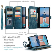 For Samsung Galaxy A34 5G CaseMe C30 Multifunctional Leather Phone Case(Blue)