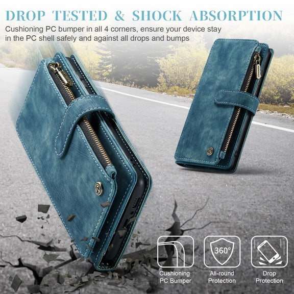 For Samsung Galaxy A34 5G CaseMe C30 Multifunctional Leather Phone Case(Blue)