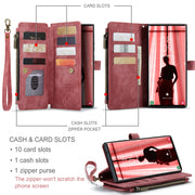 For Samsung Galaxy S23 Ultra 5G CaseMe C30 Multifunctional Leather Phone Case(Red)