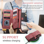 For Samsung Galaxy S23 Ultra 5G CaseMe C30 Multifunctional Leather Phone Case(Red)