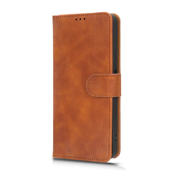 For Honor X8a Skin Feel Magnetic Flip Leather Phone Case(Brown)