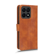 For Honor X8a Skin Feel Magnetic Flip Leather Phone Case(Brown)