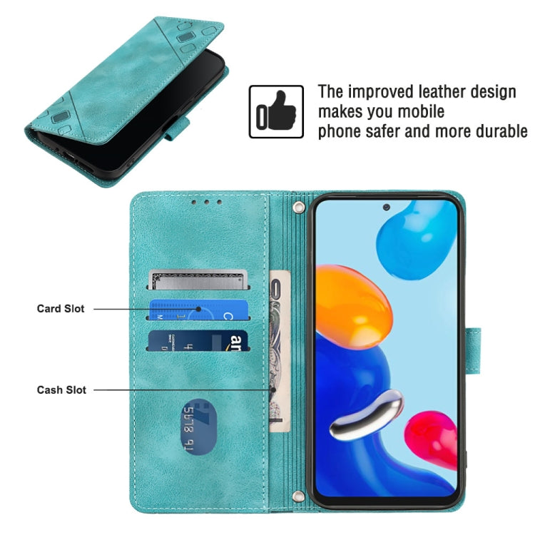 For Xiaomi Redmi Note 11s / 11 4G Skin-feel Embossed Leather Phone Case(Green)