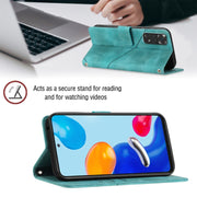 For Xiaomi Redmi Note 11s / 11 4G Skin-feel Embossed Leather Phone Case(Green)