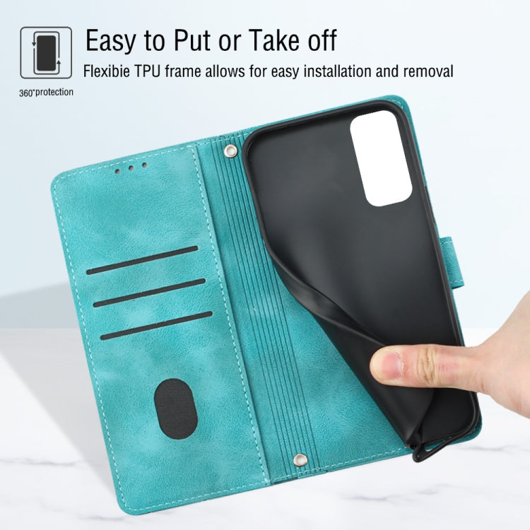 For Xiaomi Redmi Note 11s / 11 4G Skin-feel Embossed Leather Phone Case(Green)