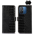 For Xiaomi Redmi 12C / 11A Crocodile Top Layer Cowhide Leather Phone Case(Black) - Xiaomi Cases by PMC TechLife | Online Shopping South Africa | PMC TechLife