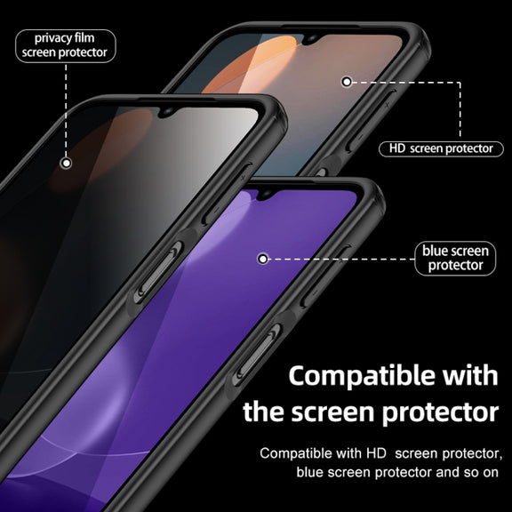 For Samsung Galaxy A24 4G Armor Clear TPU Hard PC Phone Case(Matte Black)