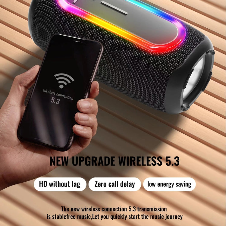 HOPESTAR P60 IPX6 Water-resistant 10W 66mm Outdoor Bluetooth Speaker(Grey)