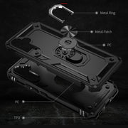For Samsung Galaxy A54 Shockproof TPU + PC Phone Case with Holder(Black)