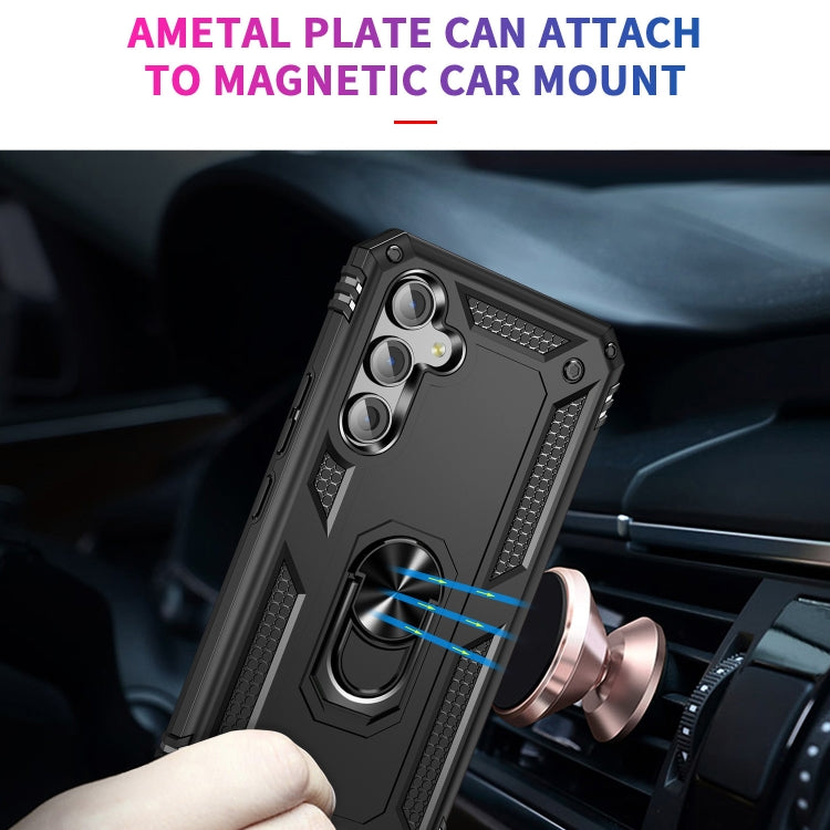 For Samsung Galaxy A54 Shockproof TPU + PC Phone Case with Holder(Black)