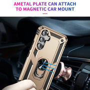 For Samsung Galaxy A54 Shockproof TPU + PC Phone Case with Holder(Gold)