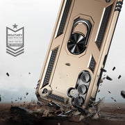 For Samsung Galaxy A54 Shockproof TPU + PC Phone Case with Holder(Gold)