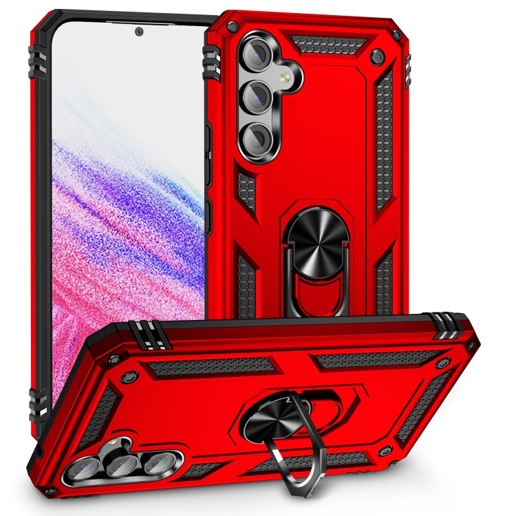 For Samsung Galaxy A54 Shockproof TPU + PC Phone Case with Holder(Red)