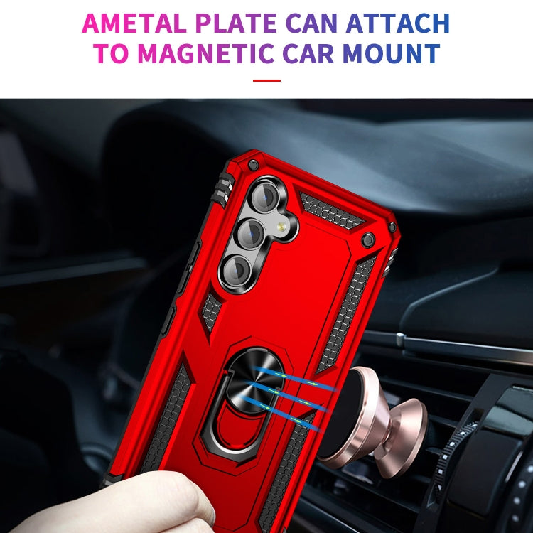 For Samsung Galaxy A54 Shockproof TPU + PC Phone Case with Holder(Red)