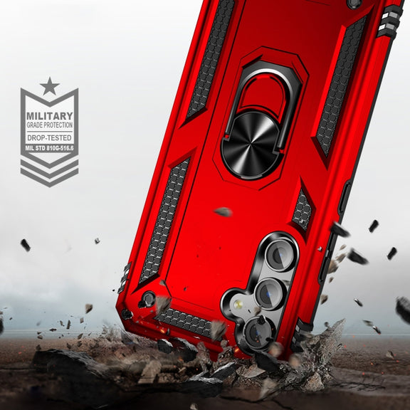 For Samsung Galaxy A54 Shockproof TPU + PC Phone Case with Holder(Red)