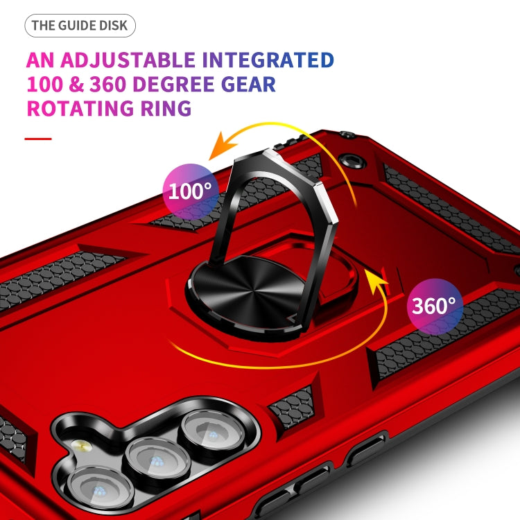 For Samsung Galaxy A54 Shockproof TPU + PC Phone Case with Holder(Red)