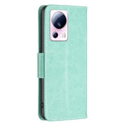 For Xiaomi 13 Lite / Civi 2 Two Butterflies Embossing Leather Phone Case(Green)