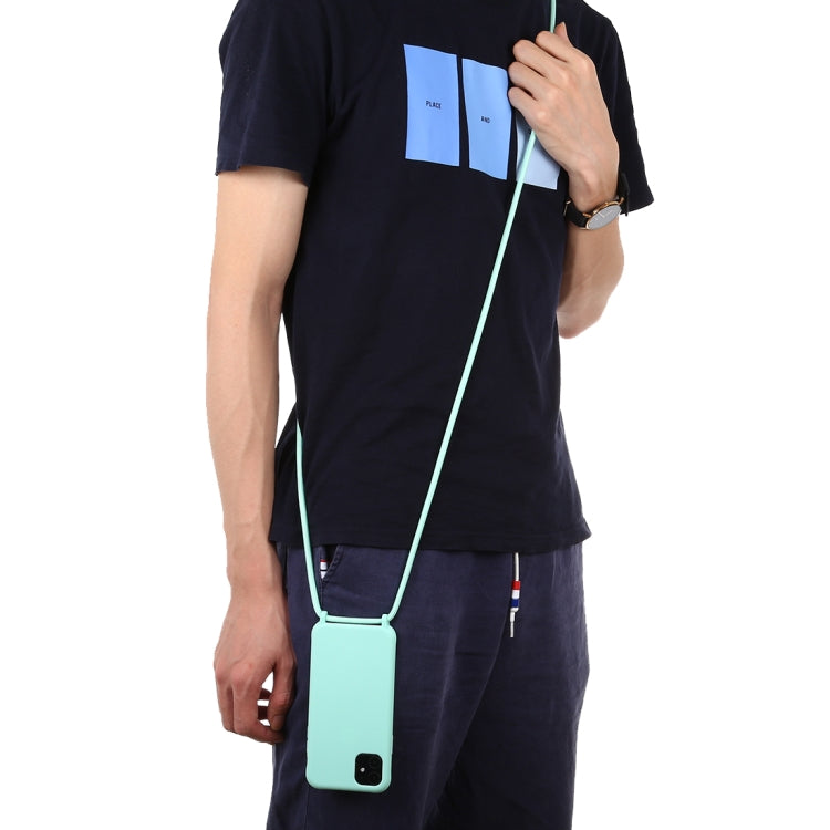 For iPhone 11 Candy Color TPU Protective Case with Lanyard(Black)