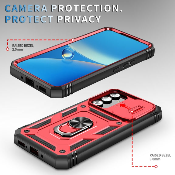 For Samsung Galaxy A54 5G Sliding Camshield TPU + PC Phone Case(Red+Black)