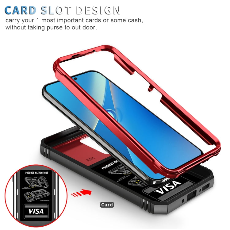 For Samsung Galaxy A54 5G Sliding Camshield TPU + PC Phone Case(Red+Black)