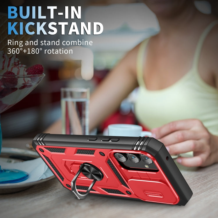 For Samsung Galaxy A54 5G Sliding Camshield TPU + PC Phone Case(Red+Black)