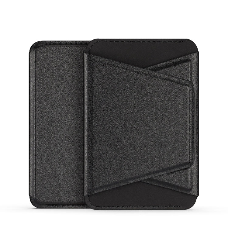 DUX DUCIS Universal Magnetic PU Leathe Card Bag With Holder (Black)