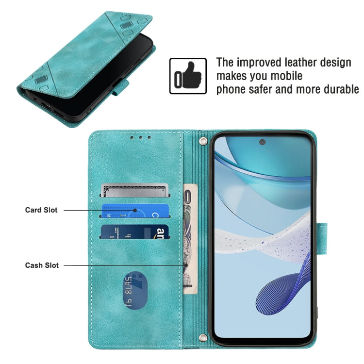 For Motorola Moto G53 5G Skin-feel Embossed Leather Phone Case(Green)
