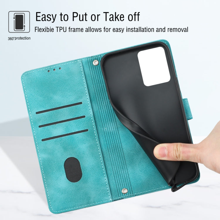 For Motorola Moto G53 5G Skin-feel Embossed Leather Phone Case(Green)