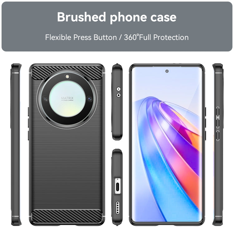 For Honor Magic5 Lite Brushed Texture Carbon Fiber TPU Phone Case(Black)