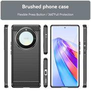 For Honor Magic5 Lite Brushed Texture Carbon Fiber TPU Phone Case(Black)