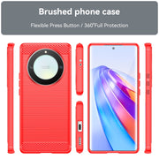 For Honor Magic5 Lite Brushed Texture Carbon Fiber TPU Phone Case(Red)