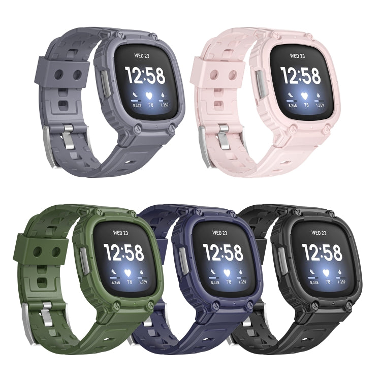For Fitbit Versa 4 / 3 / Sense 2 / Sense 1 Armor Integrated TPU Watch Band(Grey)