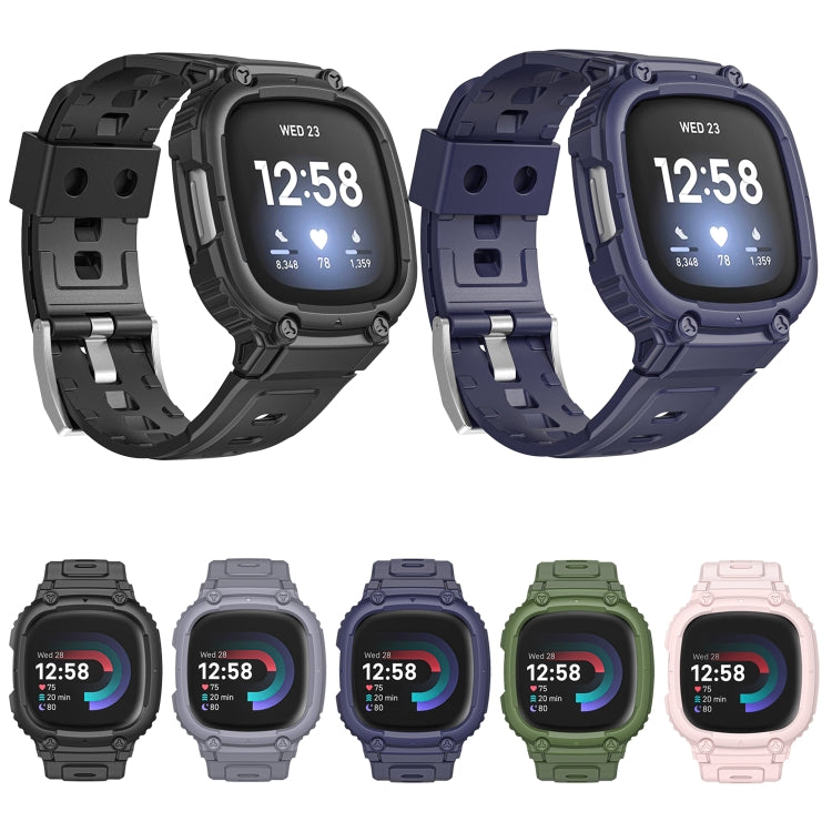 For Fitbit Versa 4 / 3 / Sense 2 / Sense 1 Armor Integrated TPU Watch Band(Grey)