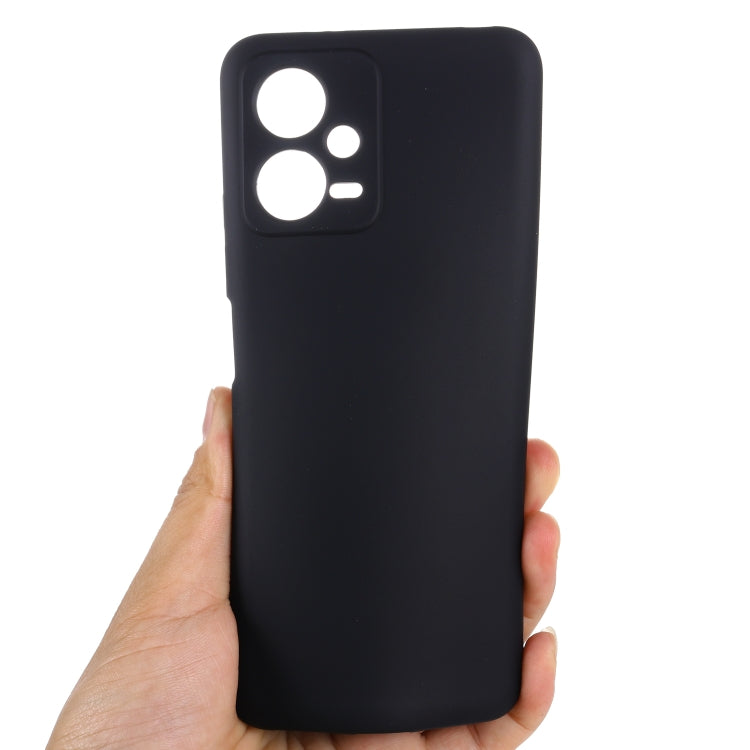 For Xiaomi Redmi Note 12 5G India / Poco X5 Pure Color Liquid Silicone Shockproof Full Coverage Phone Case(Black)