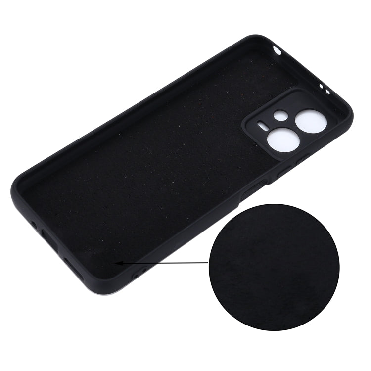 For Xiaomi Redmi Note 12 5G India / Poco X5 Pure Color Liquid Silicone Shockproof Full Coverage Phone Case(Black)