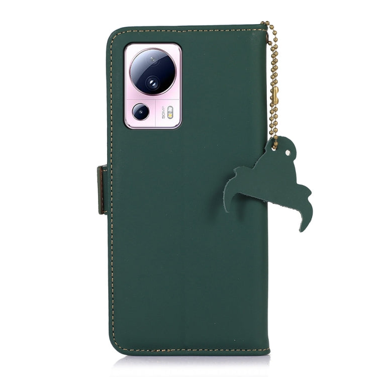 For Xiaomi 13 Lite / Civi 2 Genuine Leather Magnetic RFID Leather Phone Case(Green)