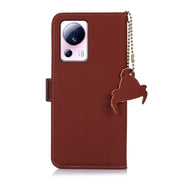 For Xiaomi 13 Lite / Civi 2 Genuine Leather Magnetic RFID Leather Phone Case(Coffee)