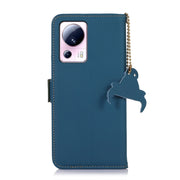 For Xiaomi 13 Lite / Civi 2 Genuine Leather Magnetic RFID Leather Phone Case(Blue)
