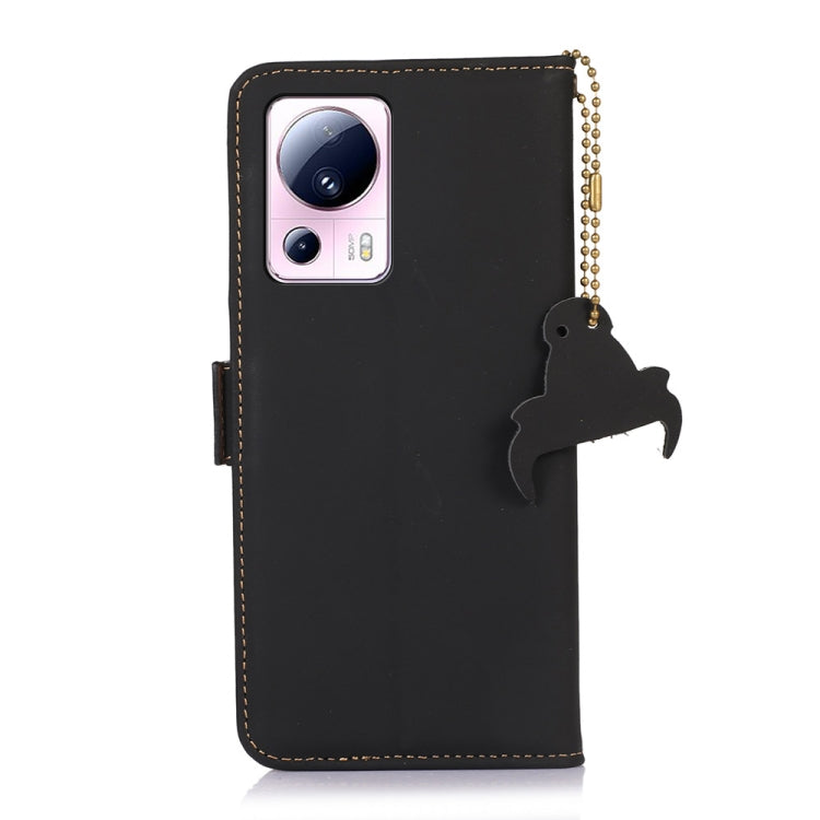 For Xiaomi 13 Lite / Civi 2 Genuine Leather Magnetic RFID Leather Phone Case(Black)
