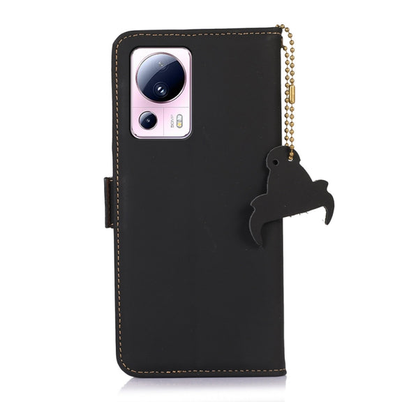 For Xiaomi 13 Lite / Civi 2 Genuine Leather Magnetic RFID Leather Phone Case(Black)