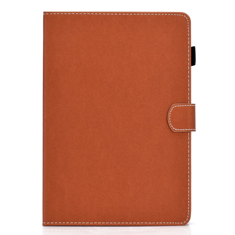 For iPad Air / iPad Air 2 / iPad 9.7 (2018 & 2017) Solid Color Tablet PC Universal Magnetic Horizontal Flip Leather Case with Card Slots & Holder(Brown)