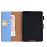 For Kindle Paperwhite 4 / 3 / 2 / 1 Solid Color Tablet PC Universal Magnetic Horizontal Flip Leather Case with Card Slots & Holder(Blue)