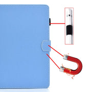 For Kindle Paperwhite 4 / 3 / 2 / 1 Solid Color Tablet PC Universal Magnetic Horizontal Flip Leather Case with Card Slots & Holder(Blue)