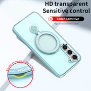 For Samsung Galaxy S22 5G 360 Degree Rotation Holder MagSafe Magnetic Phone Case(Purple)